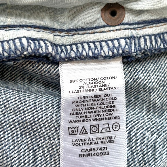 LOFT Curvy Straight Frayed Raw Hem Ankle Blue Jeans, Size 16 - Picture 10 of 11